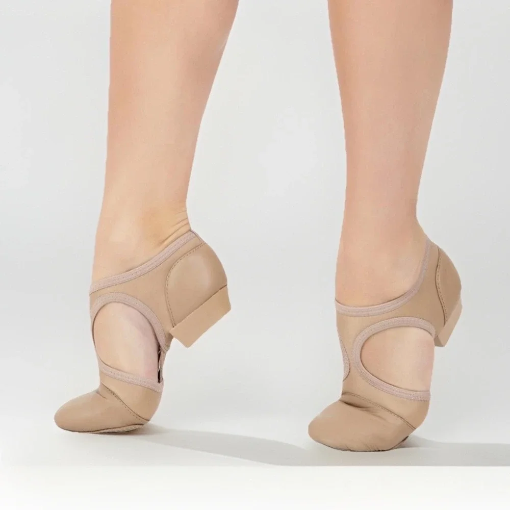 Capezio Pedini Jazz Shoes Kids Dance Shoes‎ Size 1.5 Caramel Leather Slip On