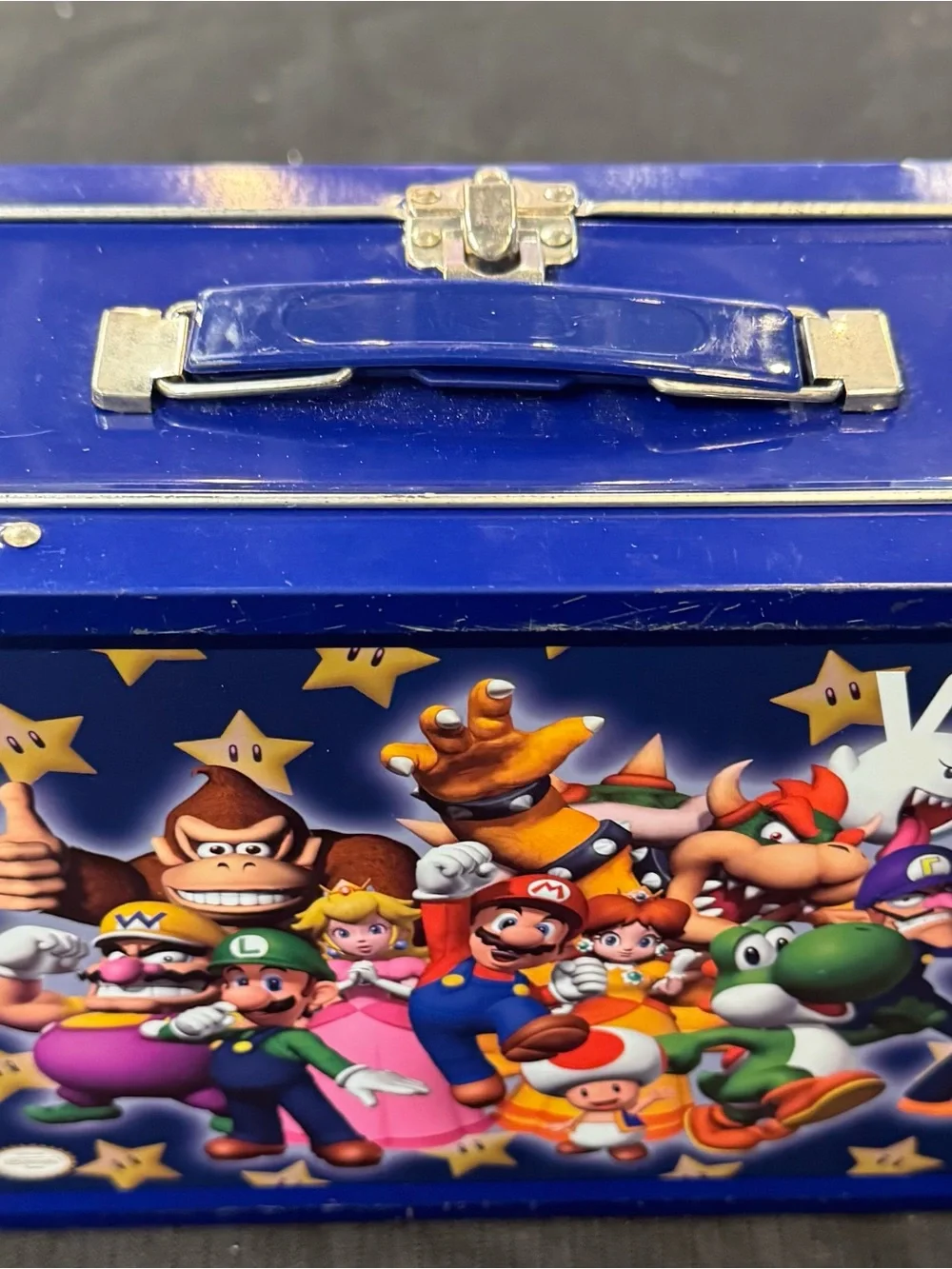 Nintendo Blue Super Mario Character Tin Lunchbox Style Case