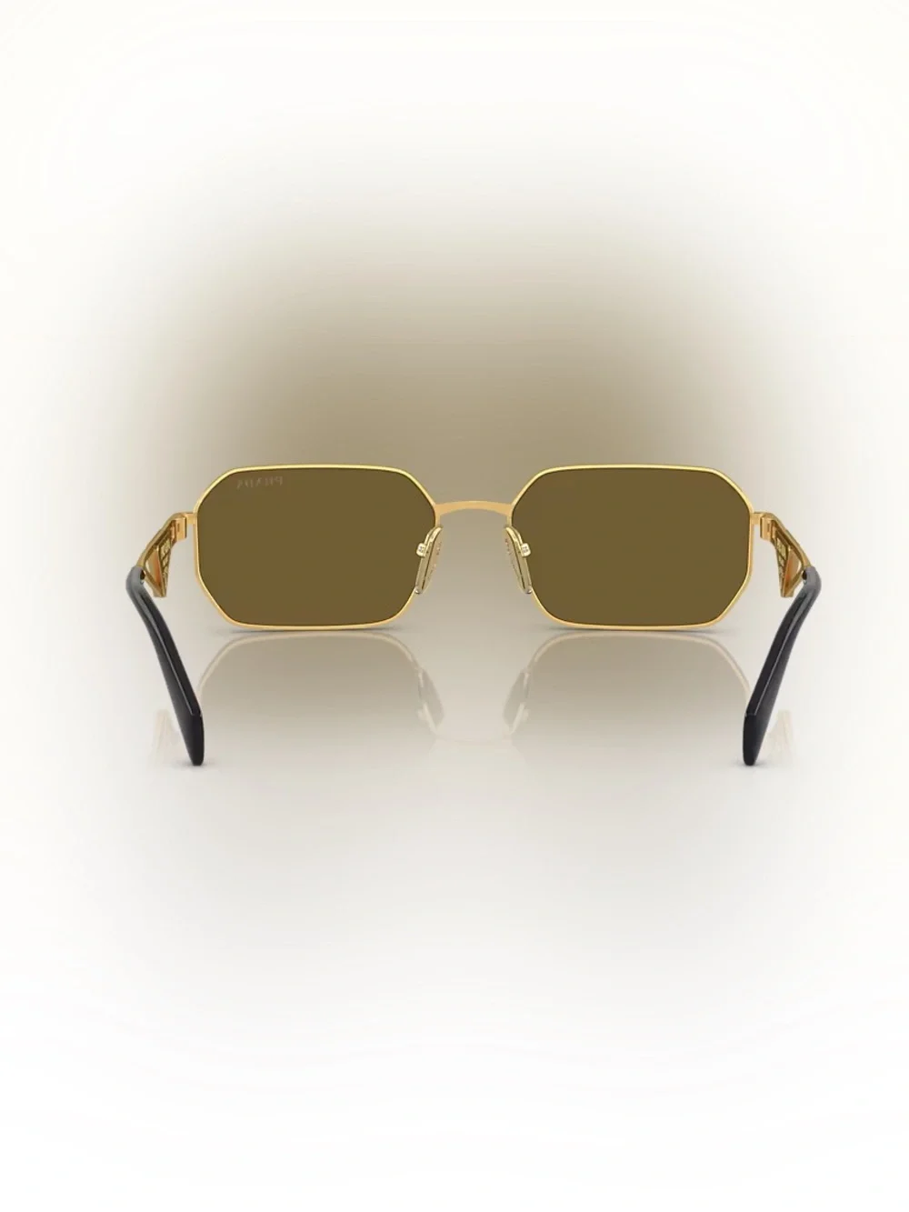 Prada Men’s Gold Frame with Brown Lenses Sunglasses PR A51S