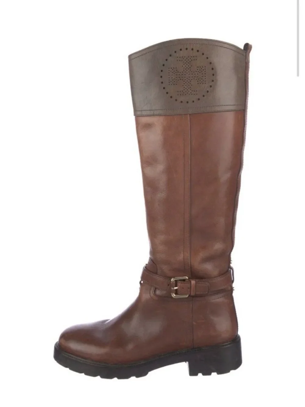 Tory Burch Authentic Brown Genuine Leather Knee High Riding Boots 10