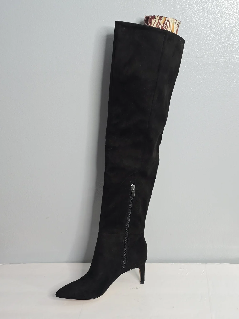 NWOB Nine West Sensa Black Faux Suede Thigh-High Stiletto Boots