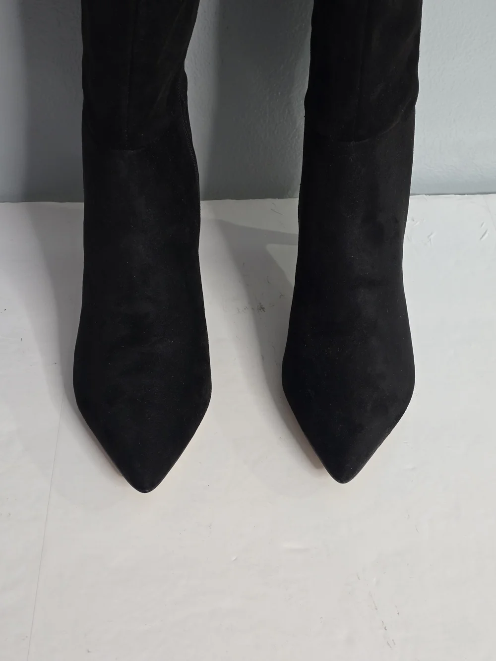 NWOB Nine West Sensa Black Faux Suede Thigh-High Stiletto Boots