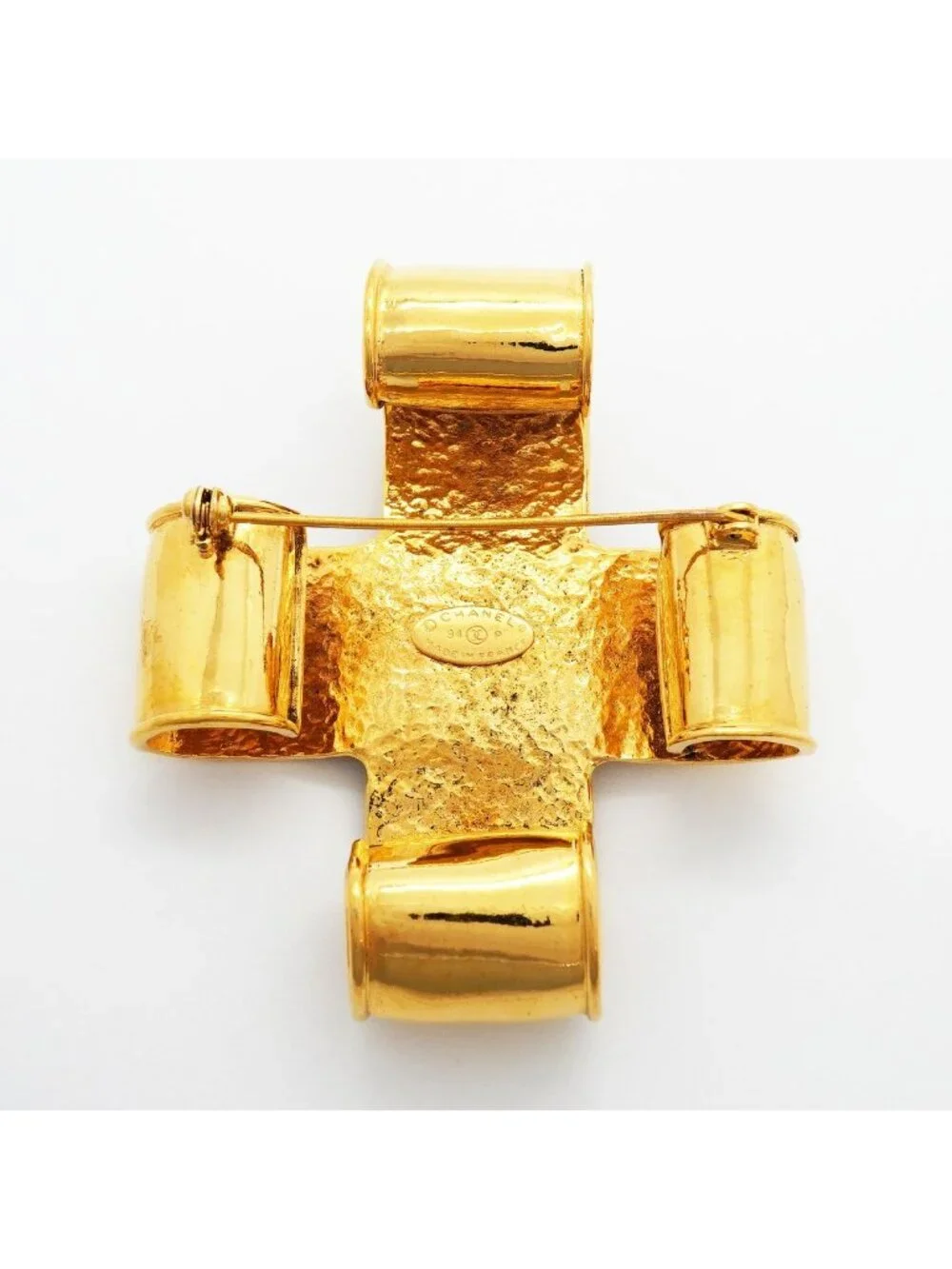 Chanel Brooch Vintage CC Logo Gold Plated