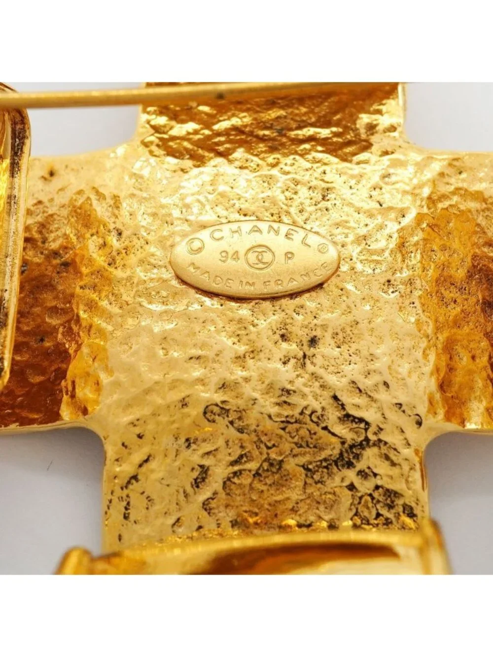 Chanel Brooch Vintage CC Logo Gold Plated