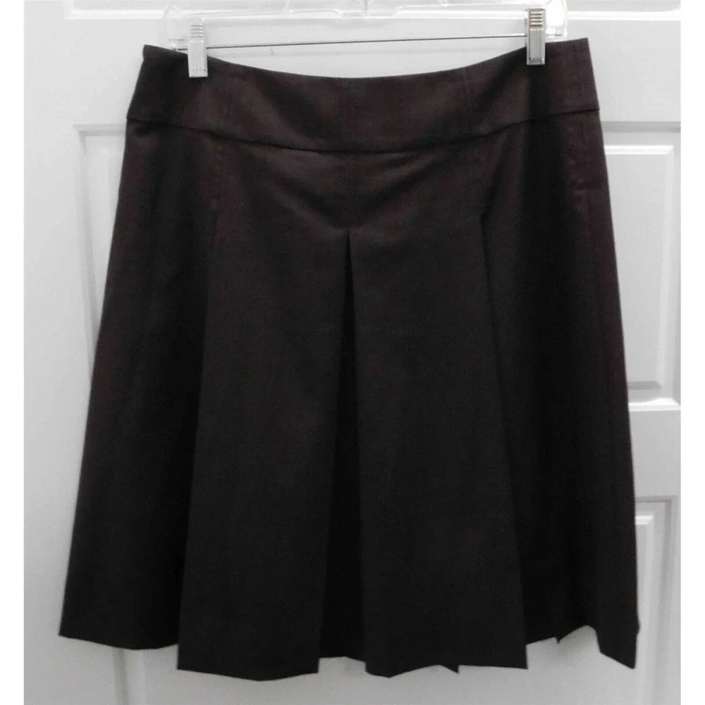 Tory Burch Brown‎ Knee Length Pleated Skirt sz 8