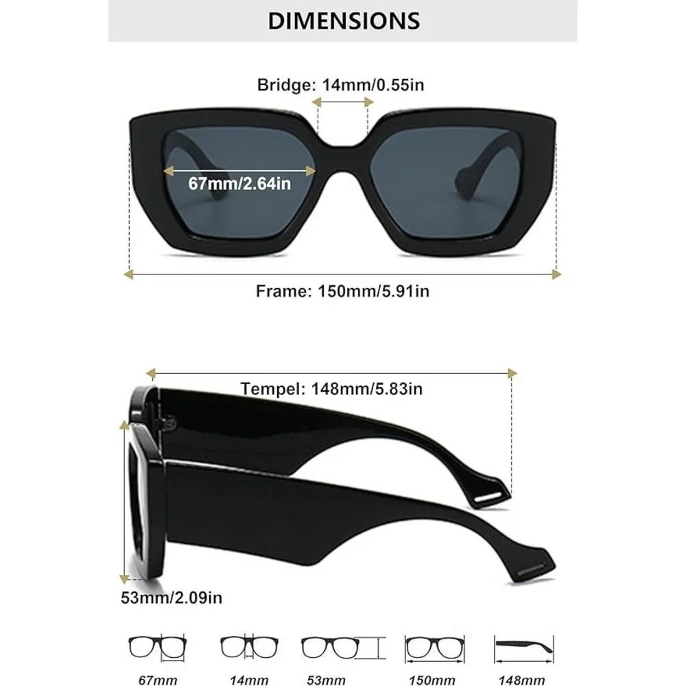 Square Sunglasses Cream Black Frame Oversized‎ Fashion Mens Shades Lentes Gafas