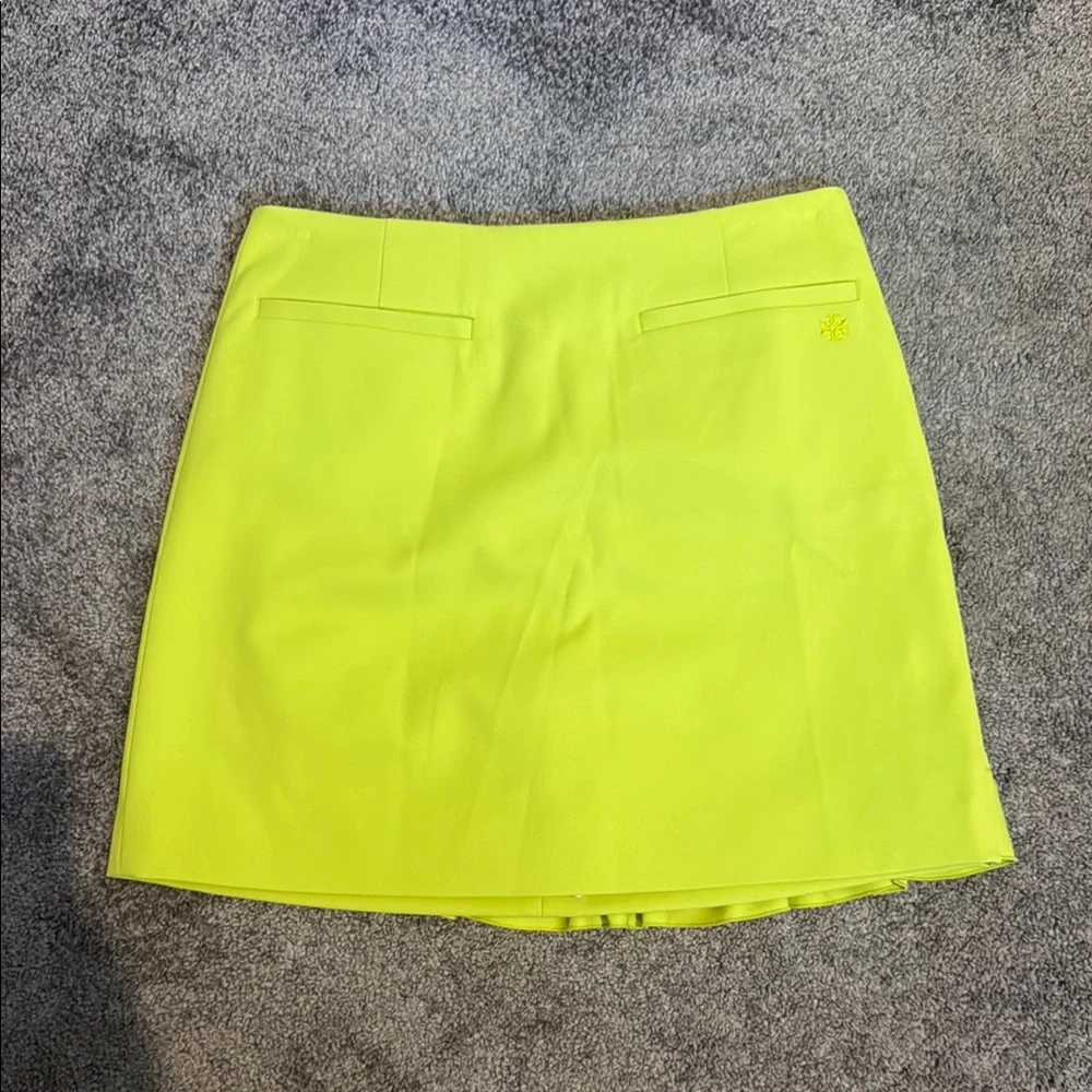 Tory Burch Neon Yellow Ruffle Mini Skirt