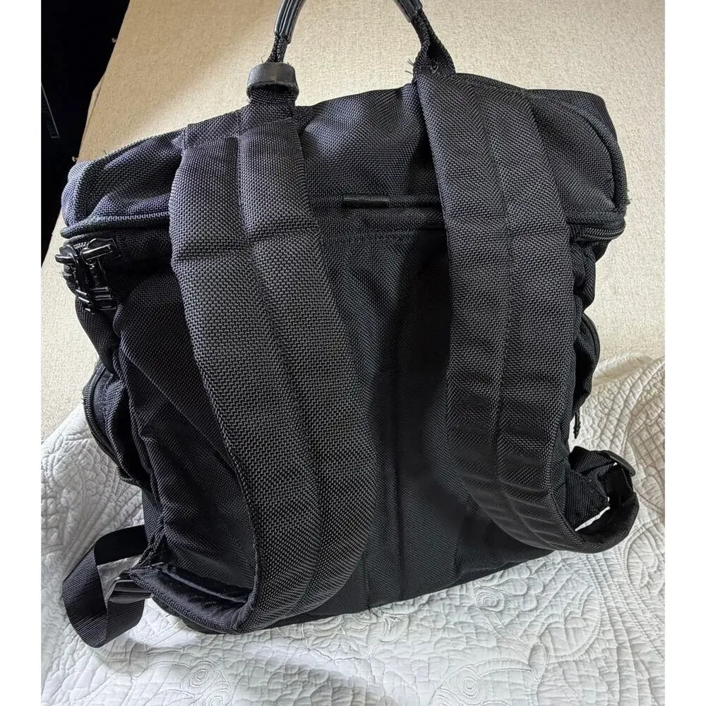 TUMI Alpha Black Ballistic Nylon Travel Laptop Utility Backpack Carryall Pack