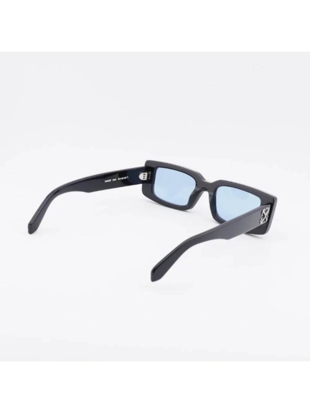 Off-White OERI127 ARTHUR 1040 Sunglasses Black Rectangle Frame, Blue Lenses