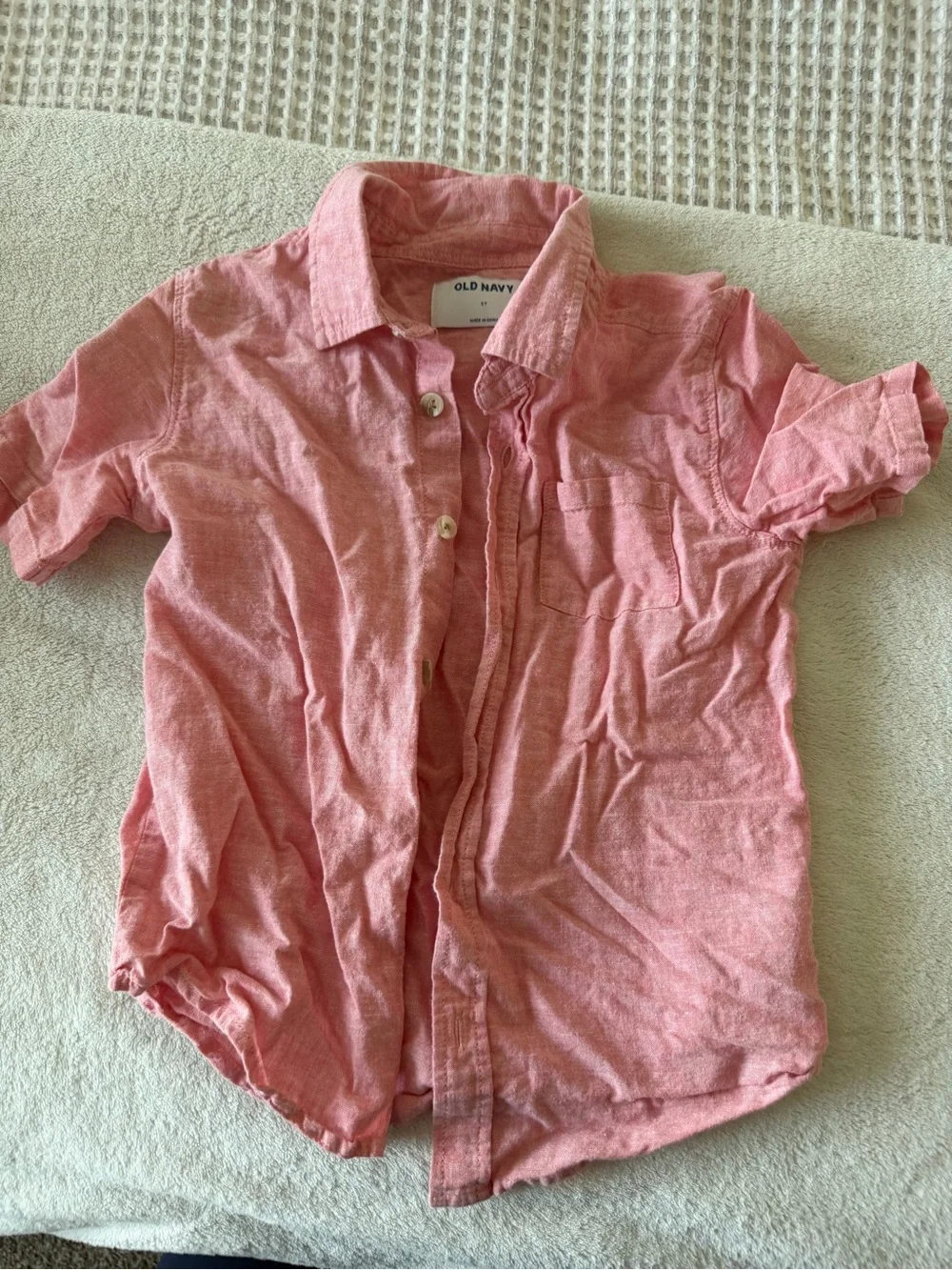 Old Navy Pink Short Sleeve Button-Down Shirt