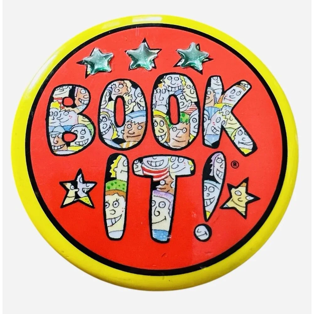 Book‎ It! Pinback Button Pin Pizza Hut 1992 Vintage 3