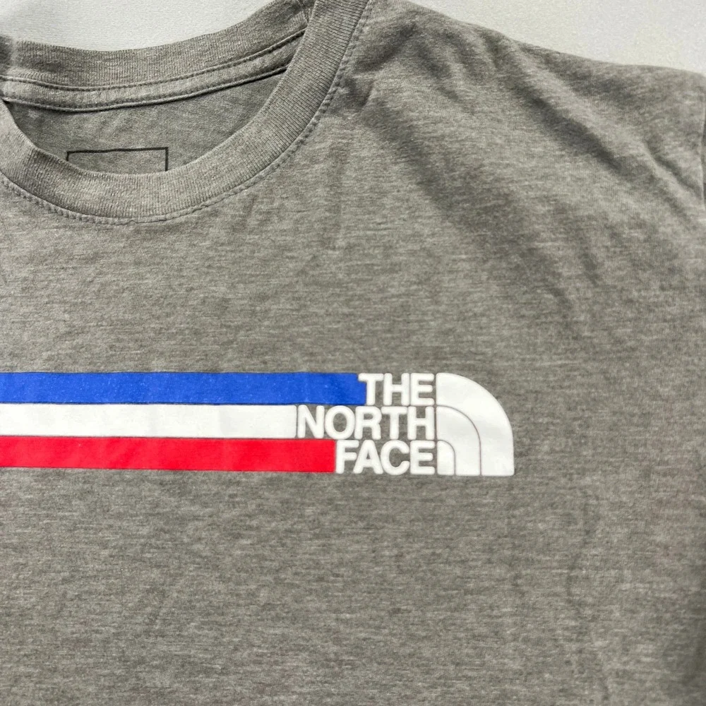 The North Face Usa Box T Shirt Mens Large Gray Cotton Short Sleeve Crew Neck