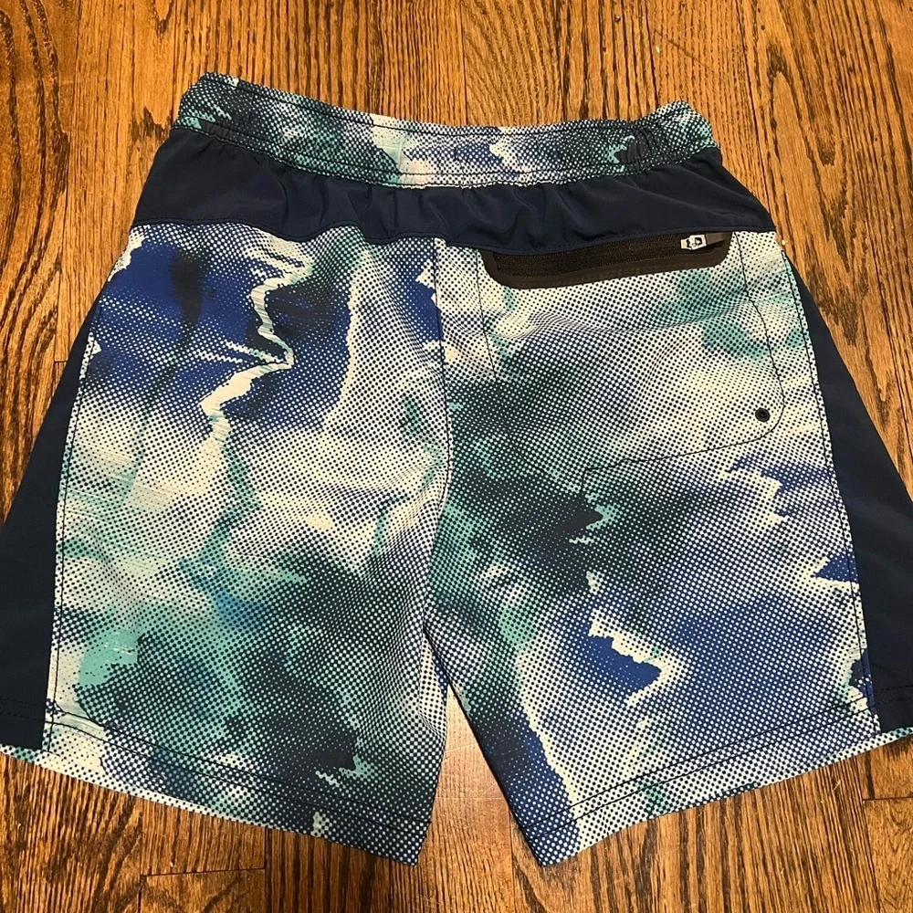 Old Navy Kids Blue and Green Patterned Shorts