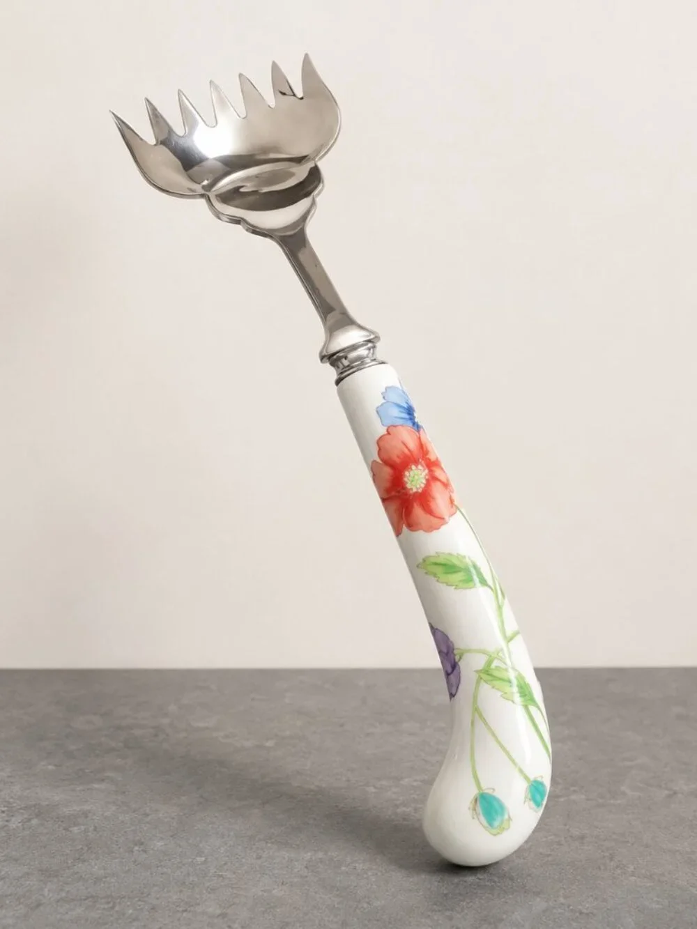 Vintage House of Prill Poppy Porcelain Handle Serving Fork Sheffield England