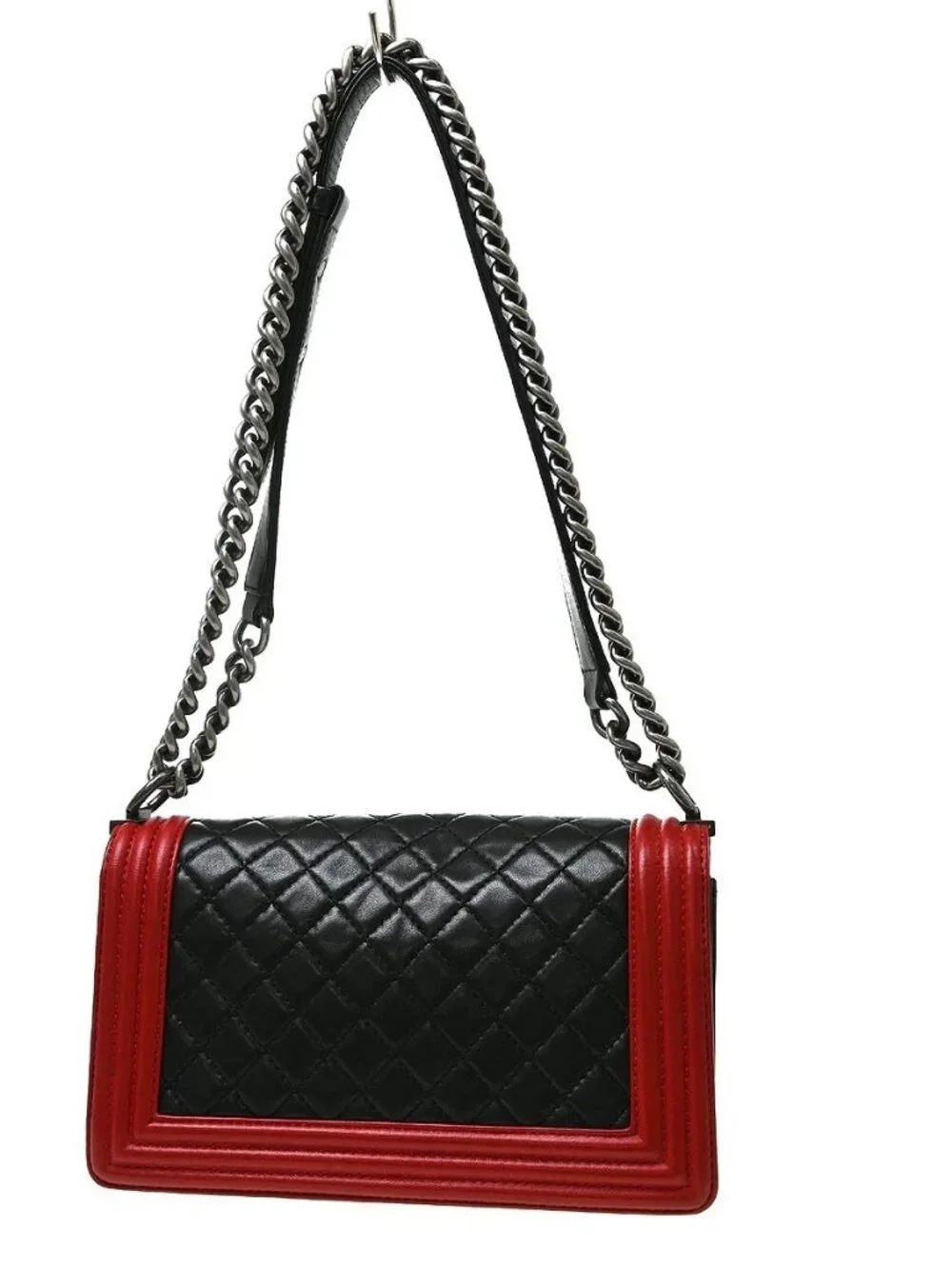 Best08 Boy Chanel Black Lambskin Medium Shoulder Bag KQ01810