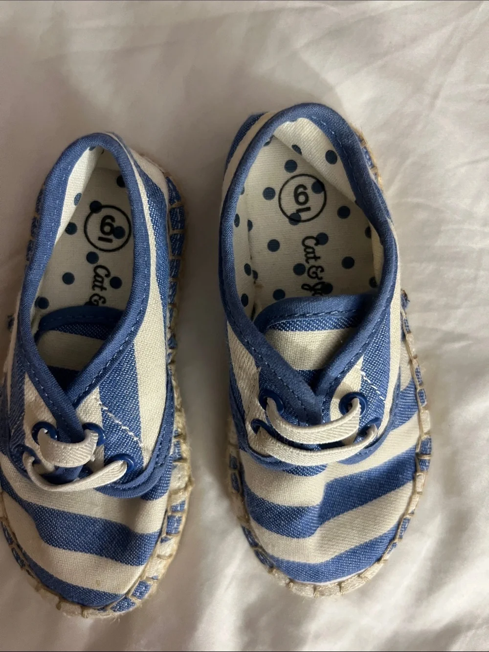 Cat & Jack Blue and White Striped Moccasin Sneakers for Kids