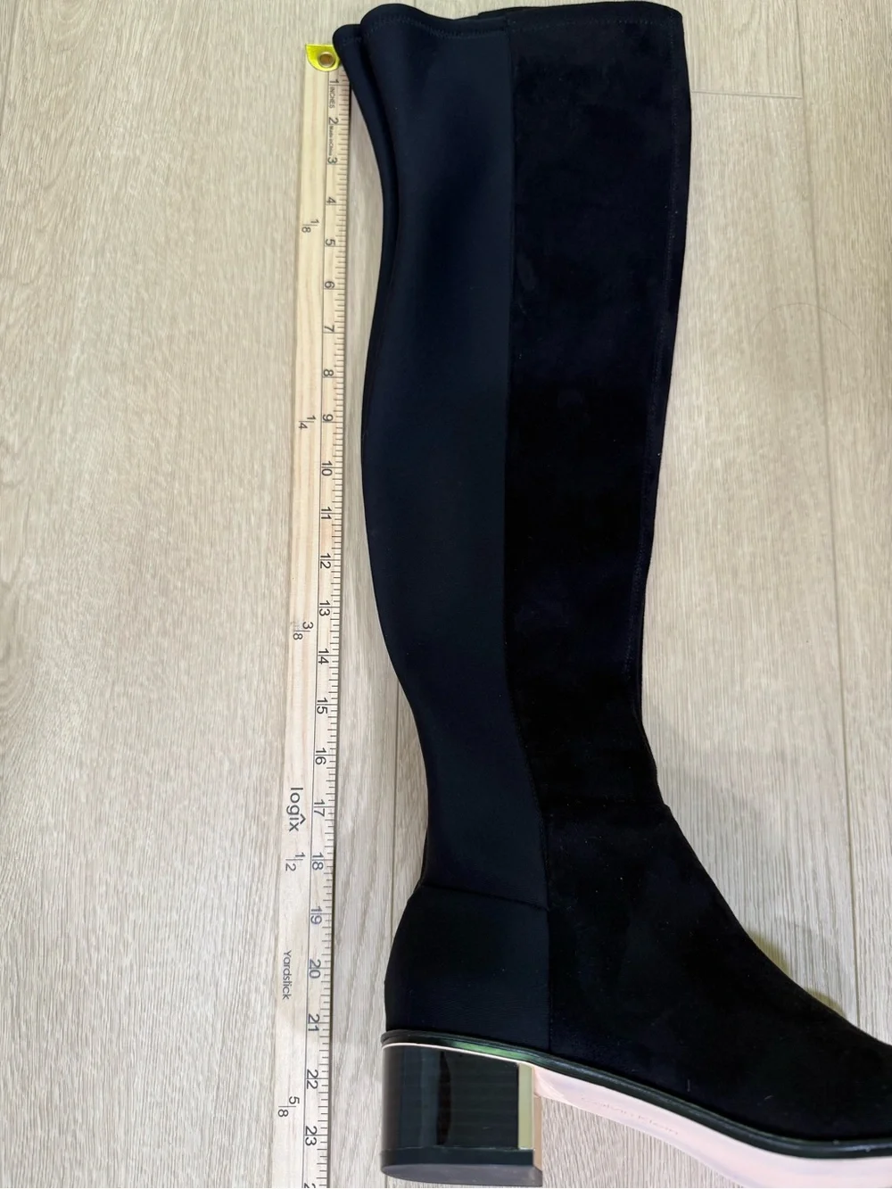 Calvin Klein Carney Black Over the Knee Stretch Boots Size 6.5
