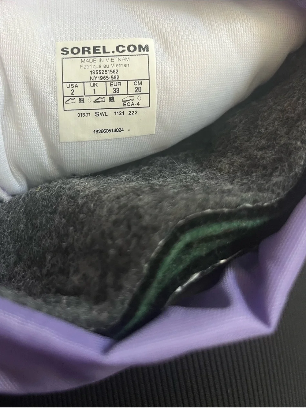 Sorel Kids Purple and Maroon Snow Boots with Black Soles