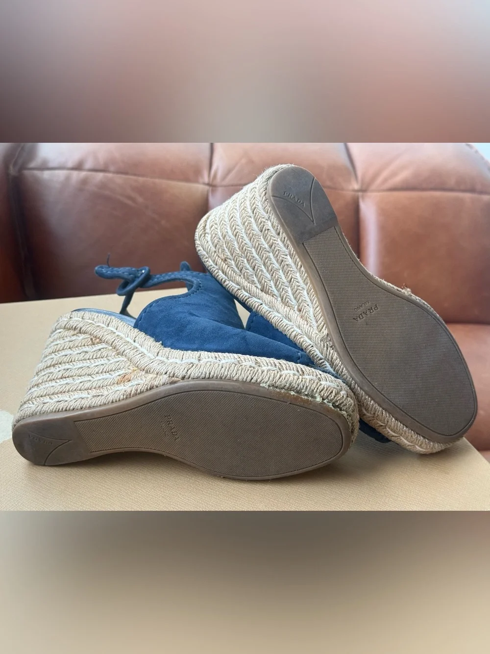 Prada suede wedge
