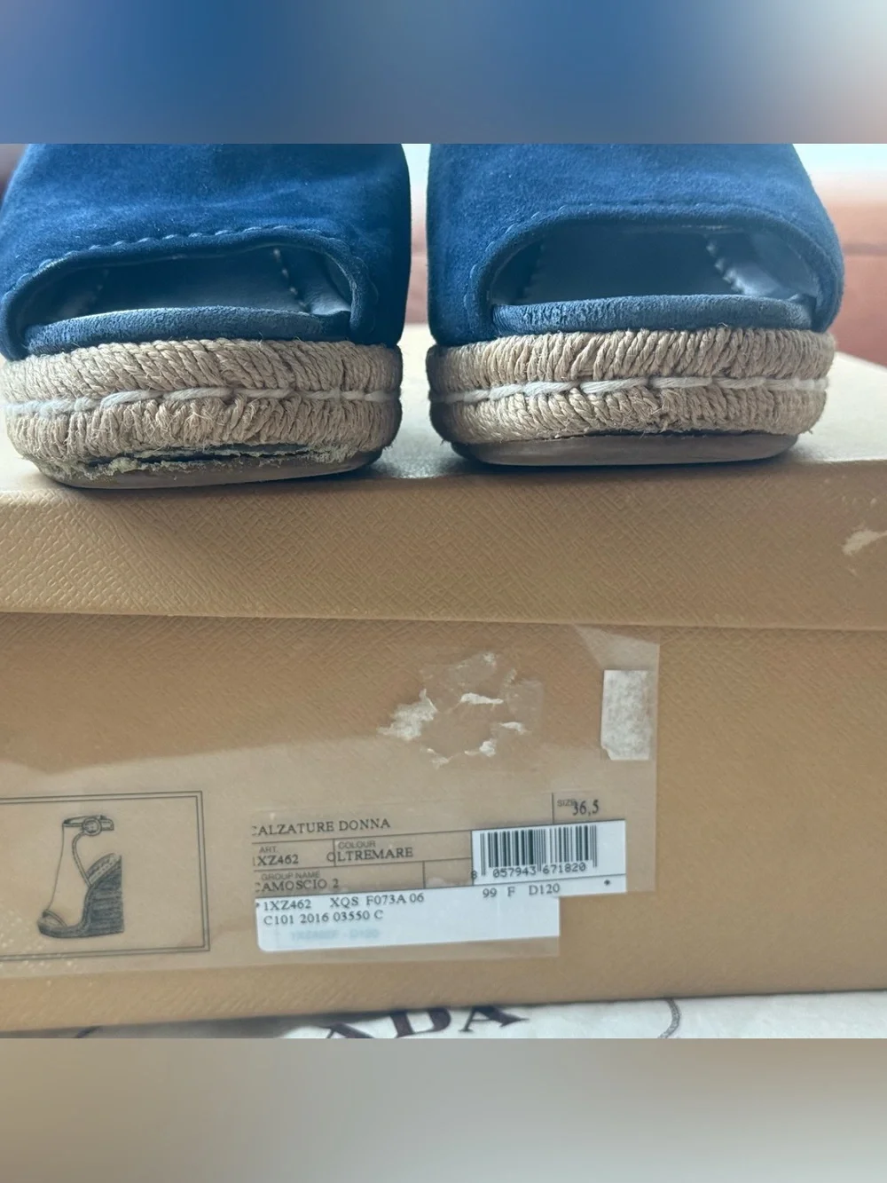 Prada suede wedge