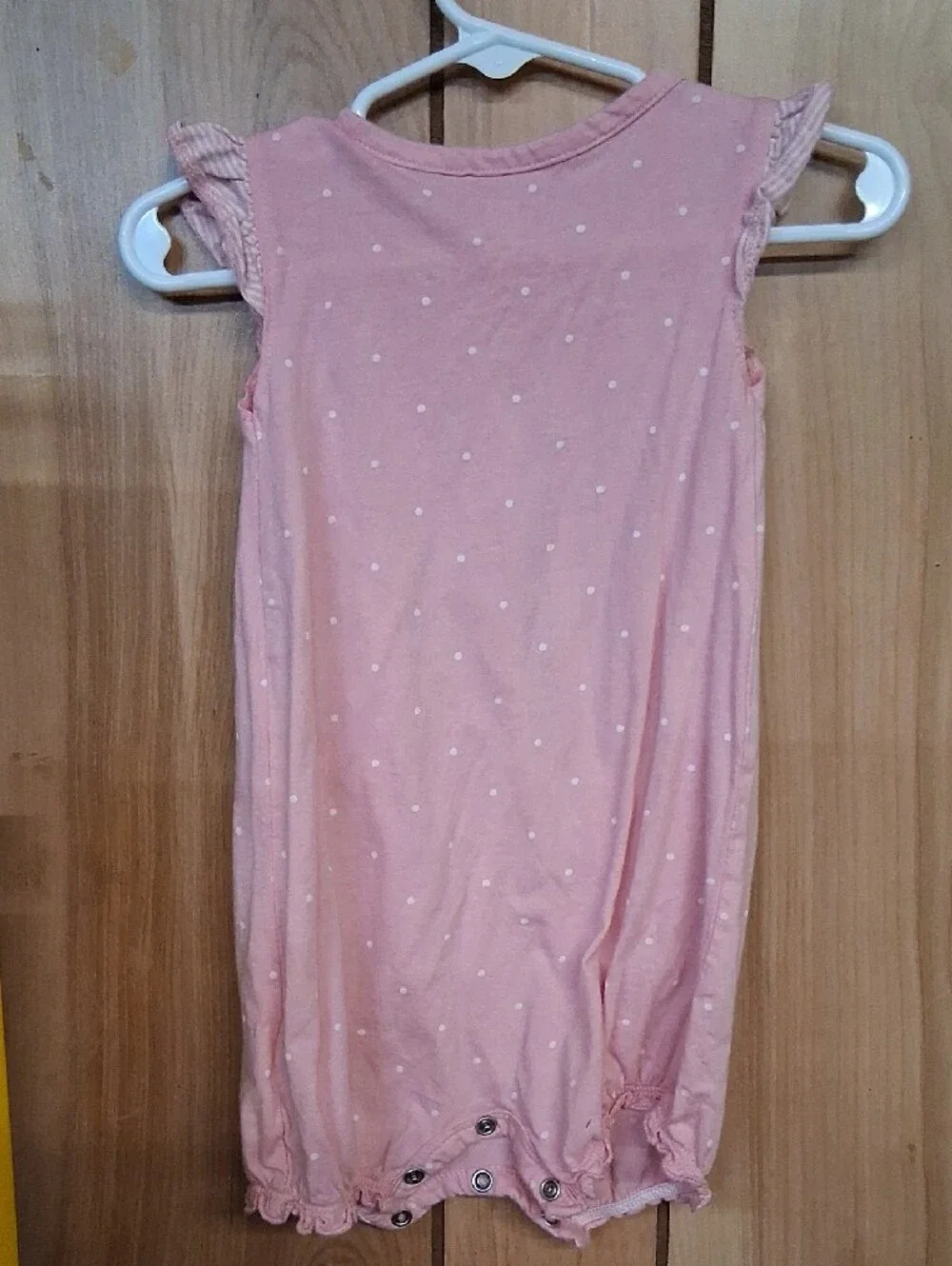 Carter's Light Pink Polka Dot Sleep Romper with Heart Pockets