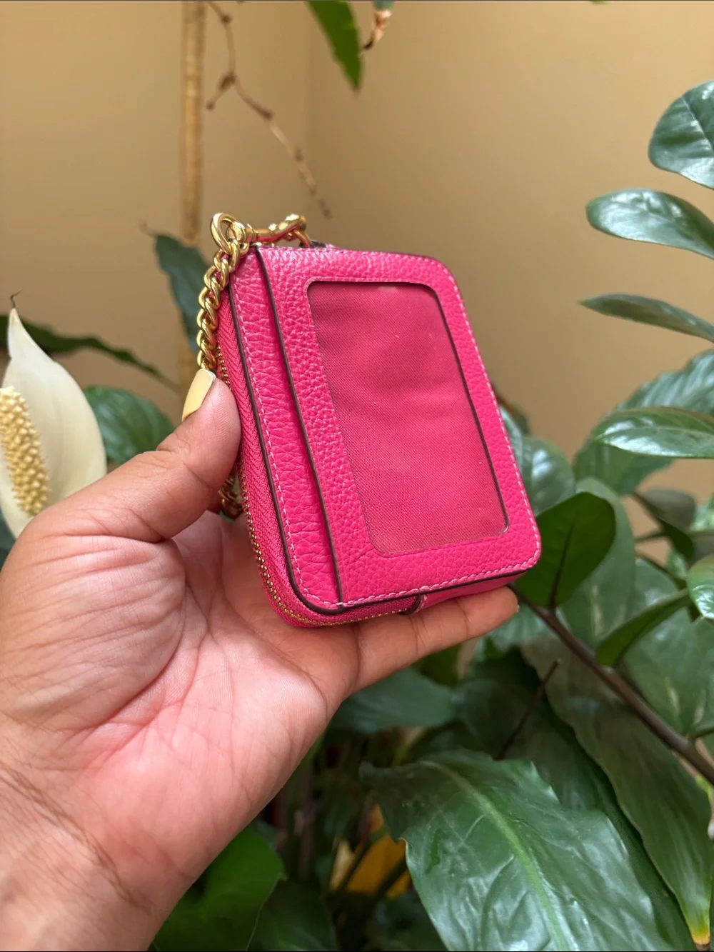 Coach compact pebbled