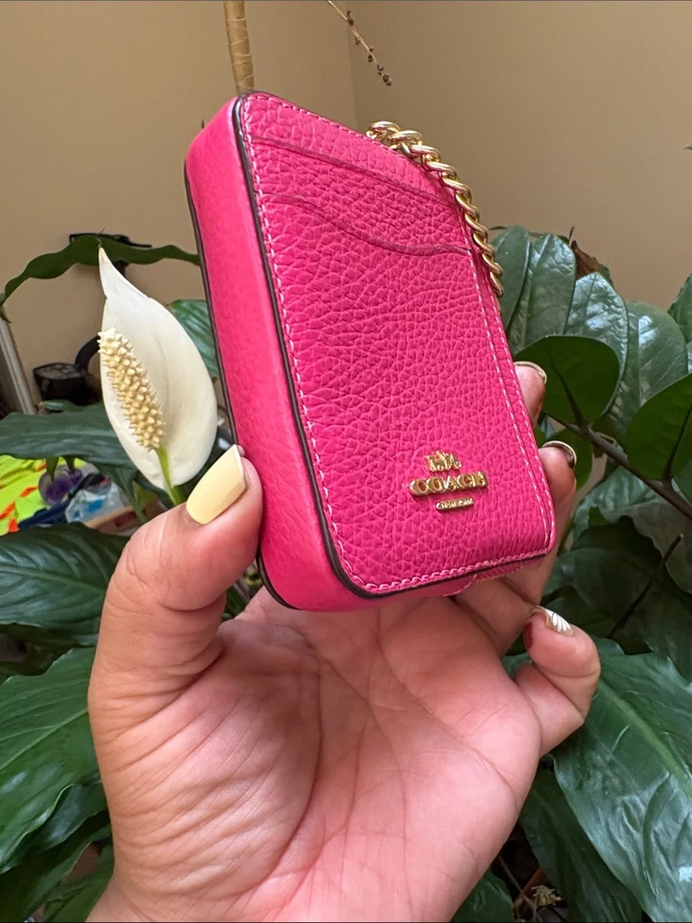 Coach compact pebbled
