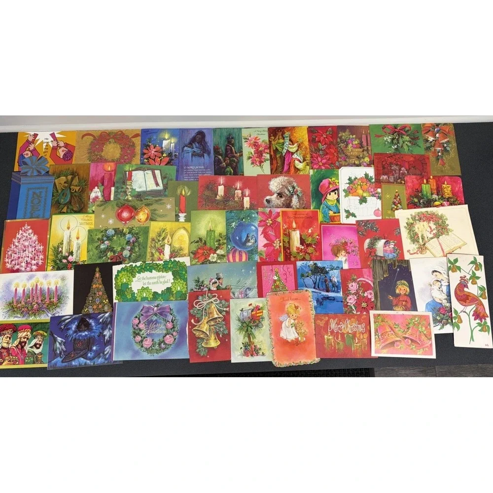 Vintage MCM Christmas Cards Fronts ONLY Mid Century Scrapbooking Crafts 50+