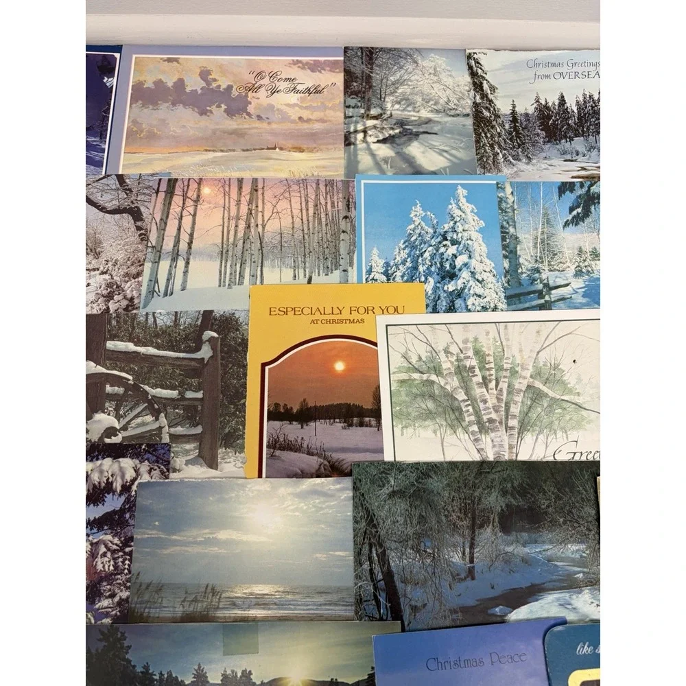 Vintage Christmas Cards Winter Snow Scenery  Fronts ONLY Scrapbooking Crafts 50+