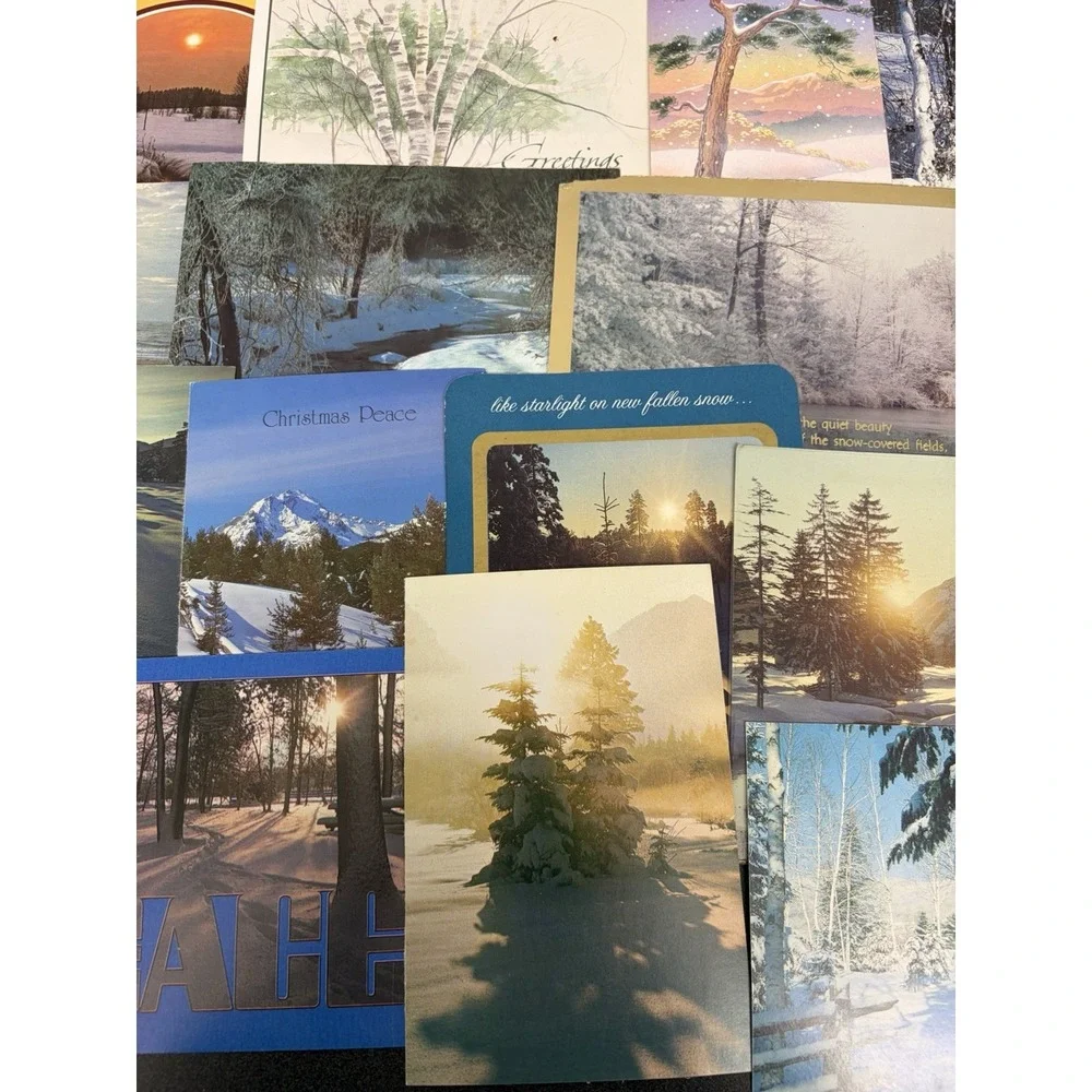 Vintage Christmas Cards Winter Snow Scenery  Fronts ONLY Scrapbooking Crafts 50+