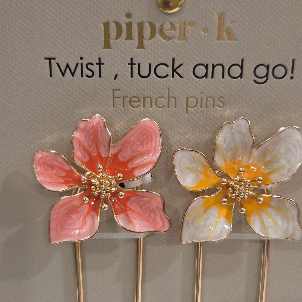 💕▪️Piper K ▪️ Floral Twist Tuck And Go French Pins
