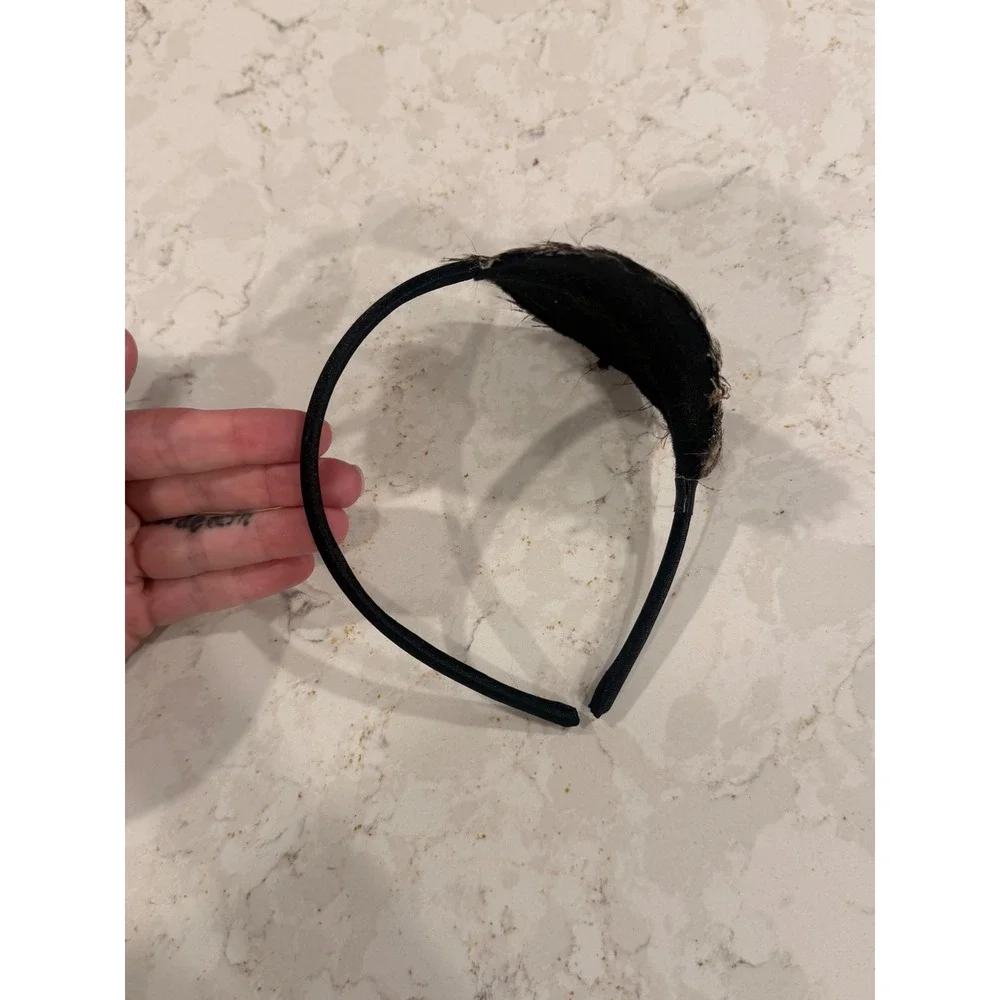Black White Spotted Guinea Fowl‎ Feather Headband Fascinator Hair Accessory