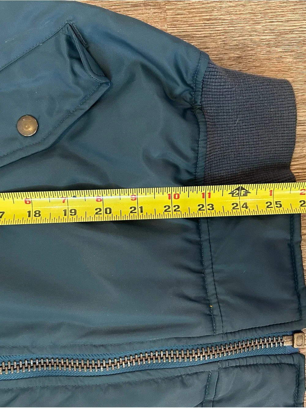 J. Crew Teal Bomber Jacket with Yellow Lining