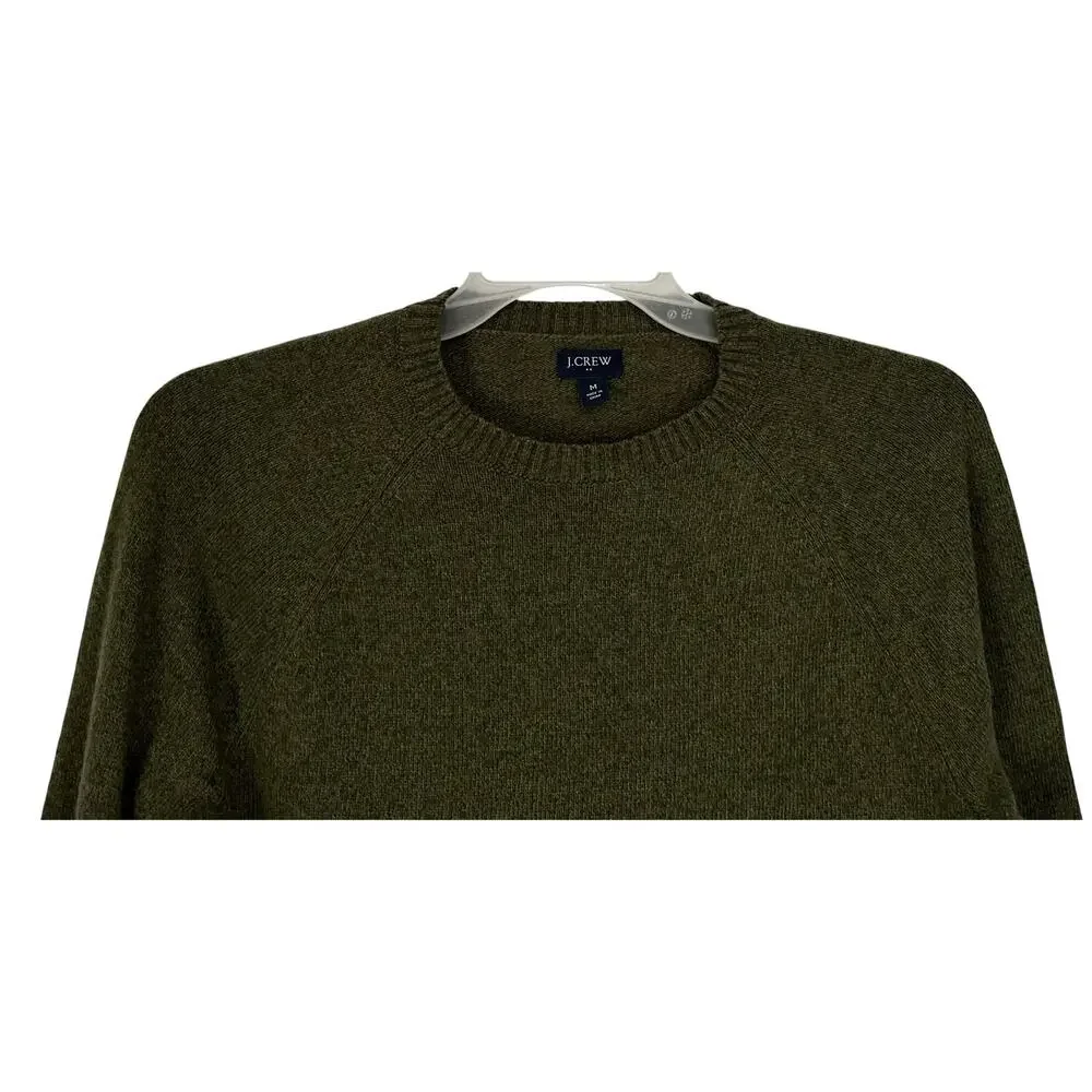 J. Crew Crewneck Sweater in Supersoft Lambswool Faded Forest Green Size M