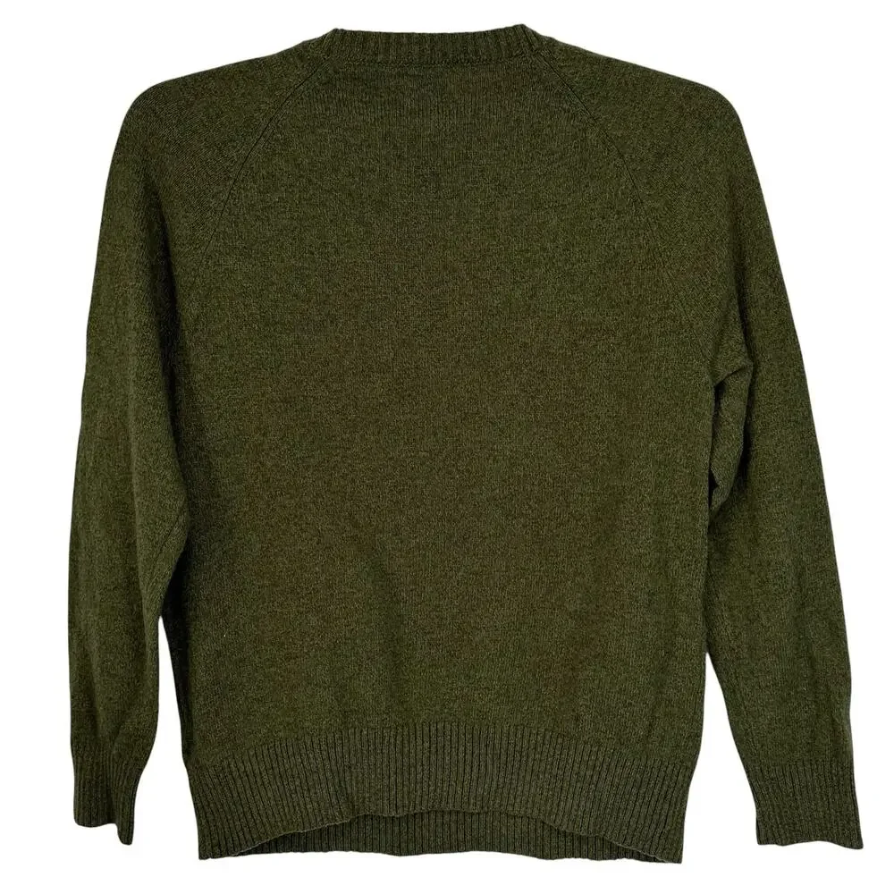 J. Crew Crewneck Sweater in Supersoft Lambswool Faded Forest Green Size M