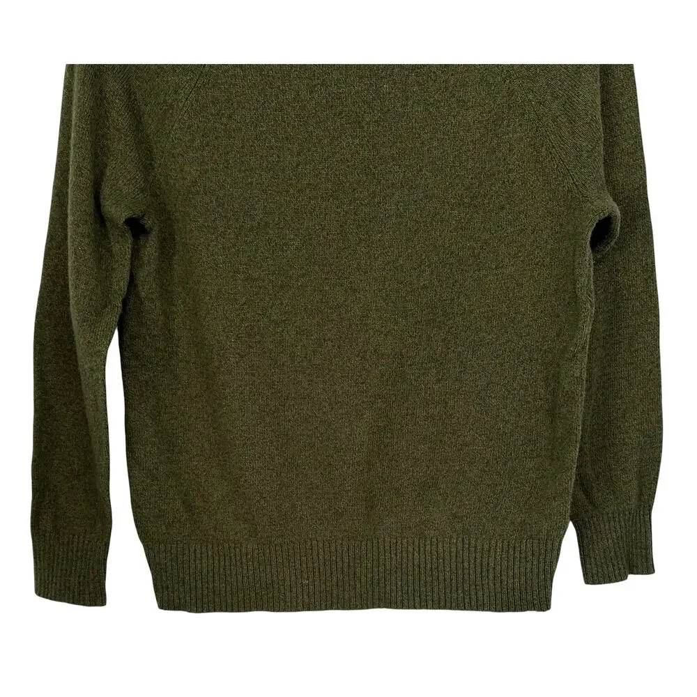 J. Crew Crewneck Sweater in Supersoft Lambswool Faded Forest Green Size M