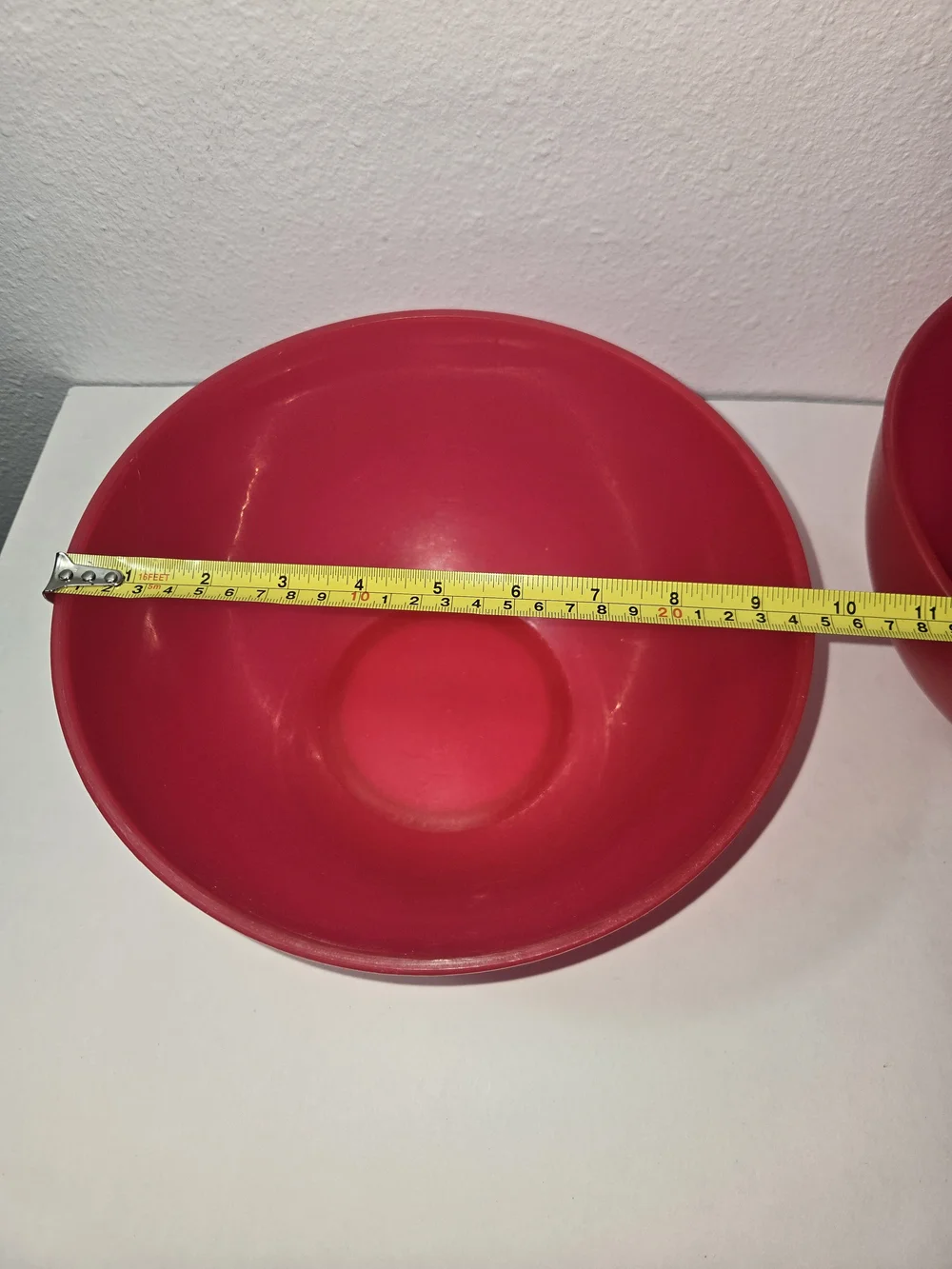 Bright Red Plastic Serving Bowls - Set of 2