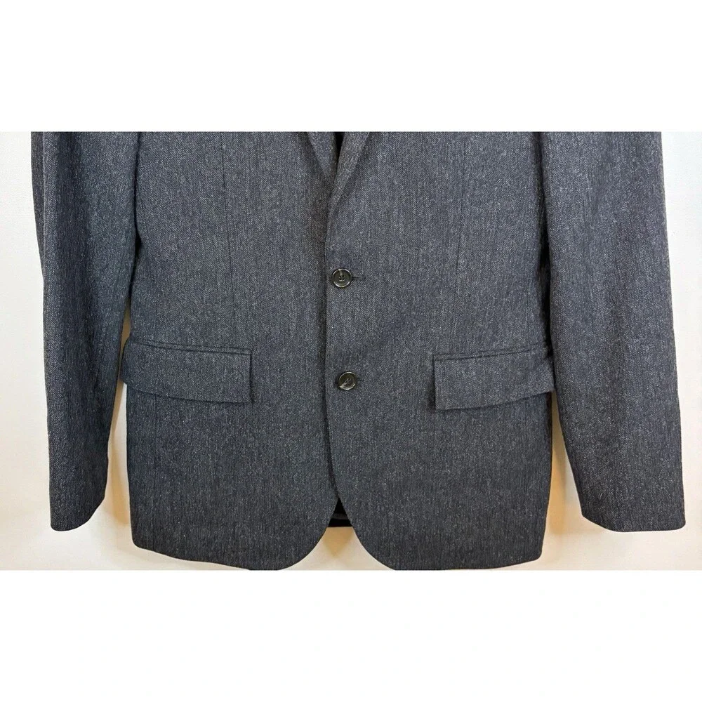 J CREW Ludlow Moon Blazer Men 36R English Wool Tweed Charcoal Gray Career Preppy