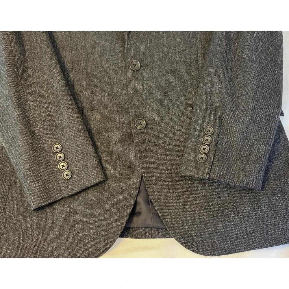J CREW Ludlow Moon Blazer Men 36R English Wool Tweed Charcoal Gray Career Preppy