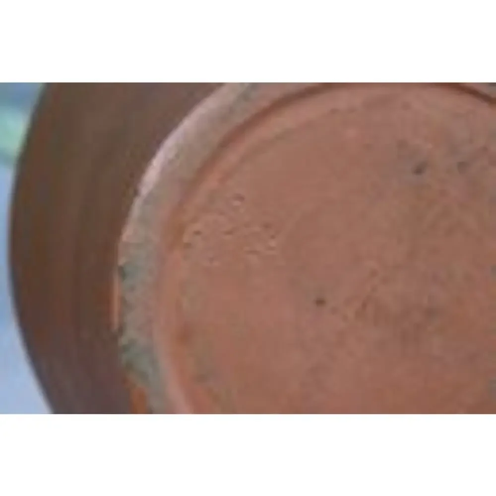 Vintage Intaglio Etched Redware Flower Vase, Signed Bottom