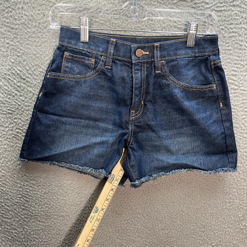 Old Navy Shorts‎ Girls 14 Blue High Rise Adjustable Waist Cut Off Distressed Y2K