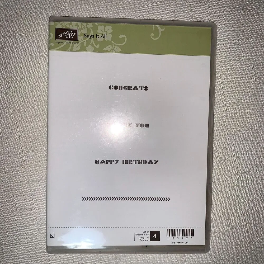 Stampin Up! Says It All Cling Set Happy Birthday Thank You Congrats Party Craft