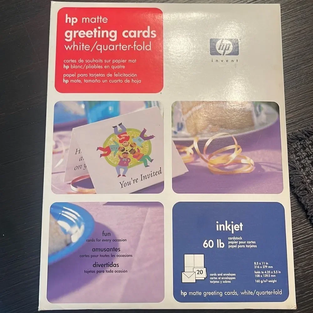 HP Matte Greeting Cards white quarter-fold