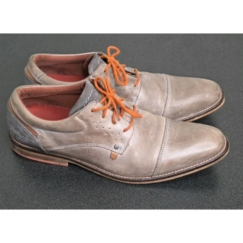 Bullboxer Brevos Oxford Loafer‎ Leather Brown Lace Up Men 10 Business Casual