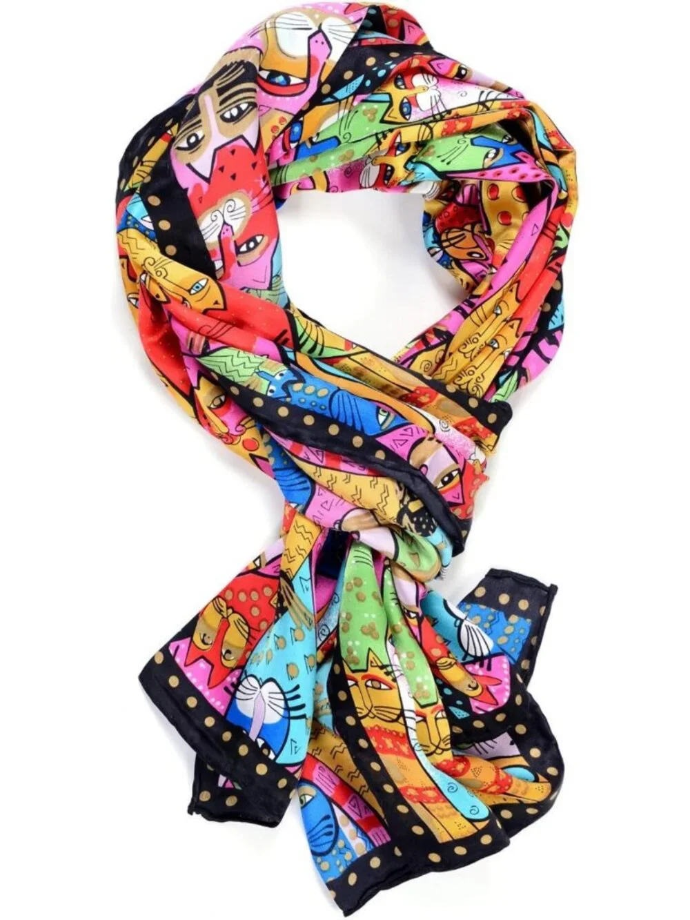 Elegant 100% Silk Scarf with Van Gogh Art Print - Fashionable Women's Accessory