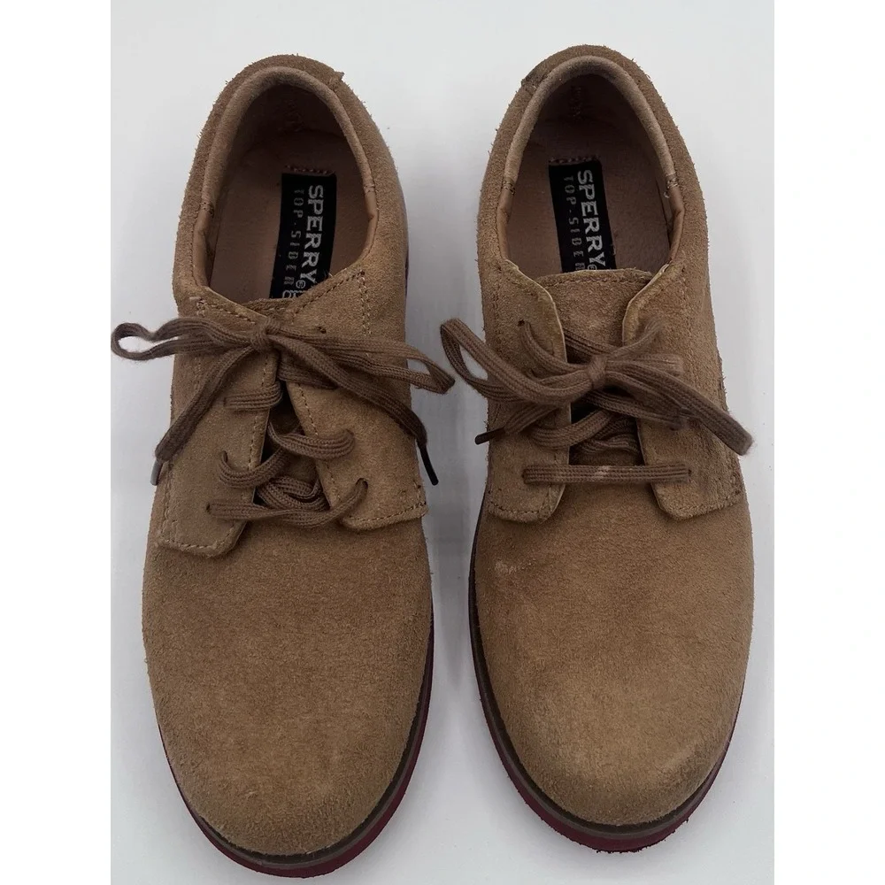 Sperry Top-Sider Tevin Boys Brown Suede Oxfords Youth Size 2 6353684 Preppy