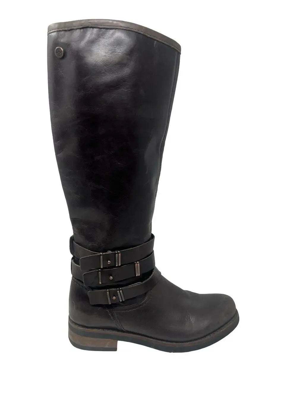 BUSSOLA Prague Ebony Leather Moto Riding Boots Knee High EU 40 / 9 - 9.5