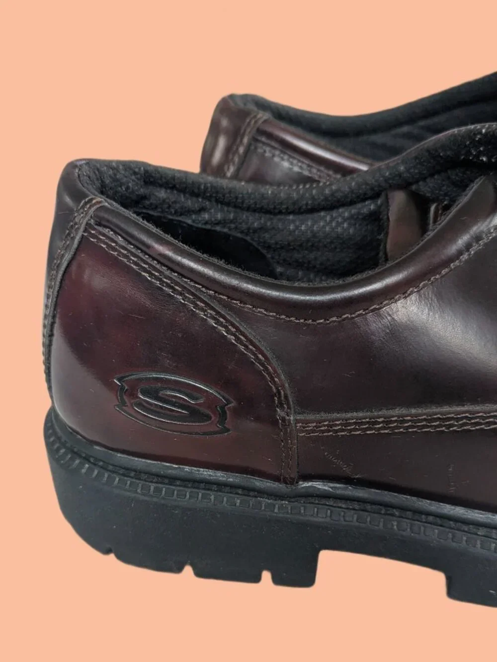 Rich Burgundy Leather Vintage Y2K Skechers Jammers platform oxfords - US Mens 12
