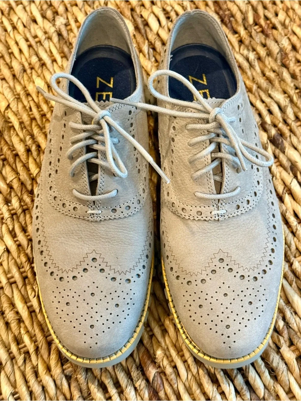 Cole Haan Light Gray Suede Wingtip Oxfords