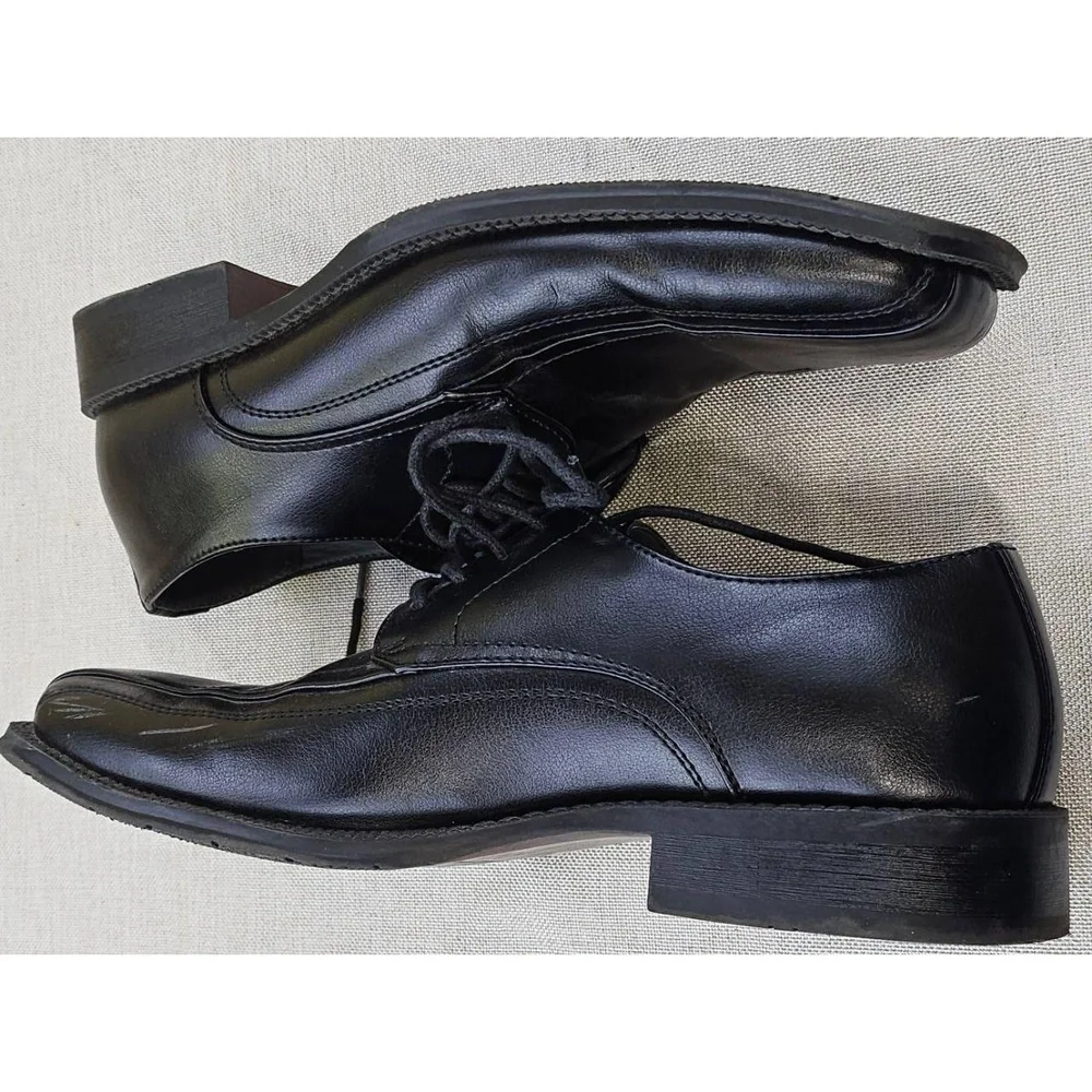 J‎ Ferrar JF Derby Squared Toe Dress Shoes Black Lace Up Formal 014-2902 Mens 8M